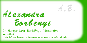 alexandra borbenyi business card